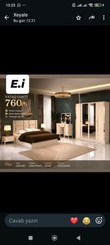 Yataq dəsti – E.i Tərkibi: - Taxt: 200x160 - Dolab: 200x160x47 — Mebel
