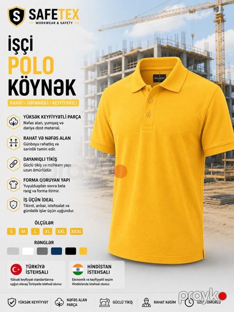 SAFETEX İşçi Polo Köynəyi — Digah