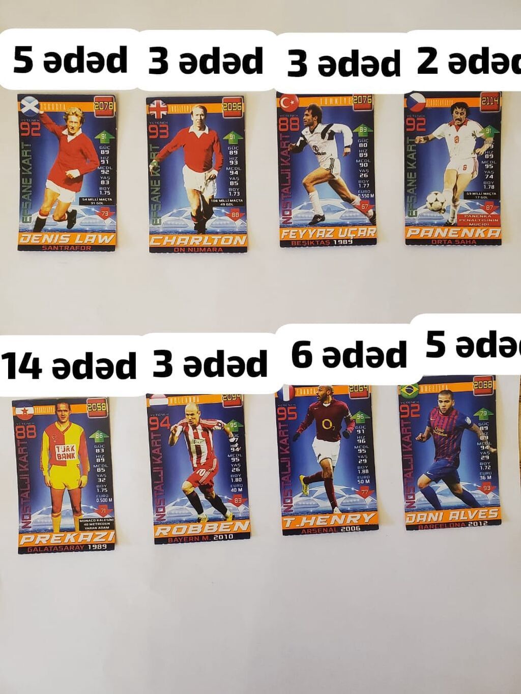 Məhsul: Futbolçu kolleksiya kartları dəsti Təsvir: - Müxtəlif — Mallar, Bakı (7)