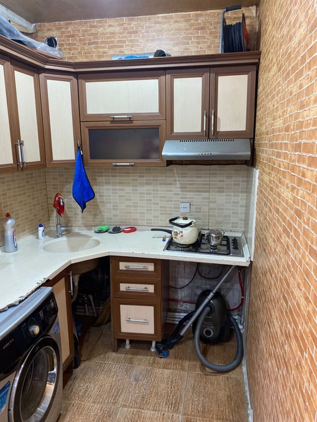 Mətbəx mebel dəsti – künc yerləşimli, modullu - Plan: L formalı künc — Mallar, Bakı (2)