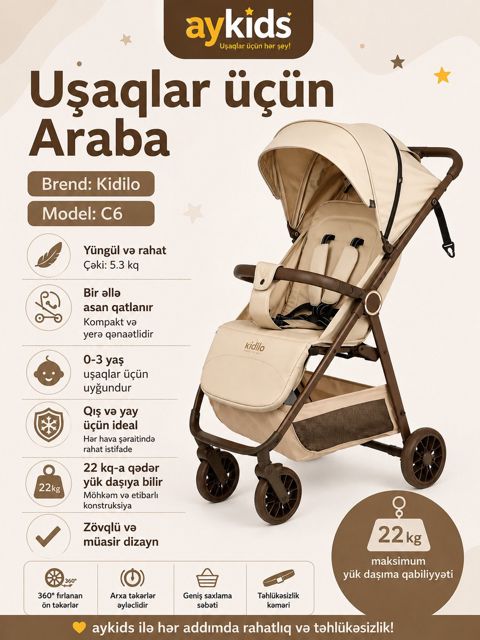 Uşaq arabası Kidilo C6 — Uşaq arabaları