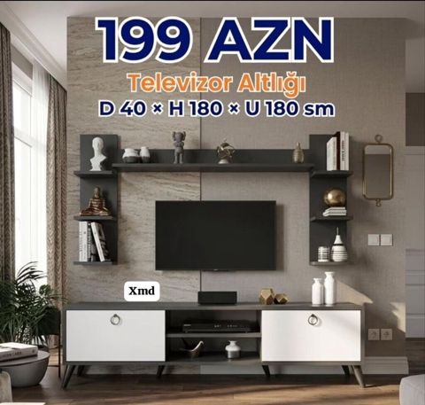 Televizor altlığı və divar rəf sistemi Ölçülər: - Dərinlik: 40 sm - — Ucuz serfeli Mebel — TV stands