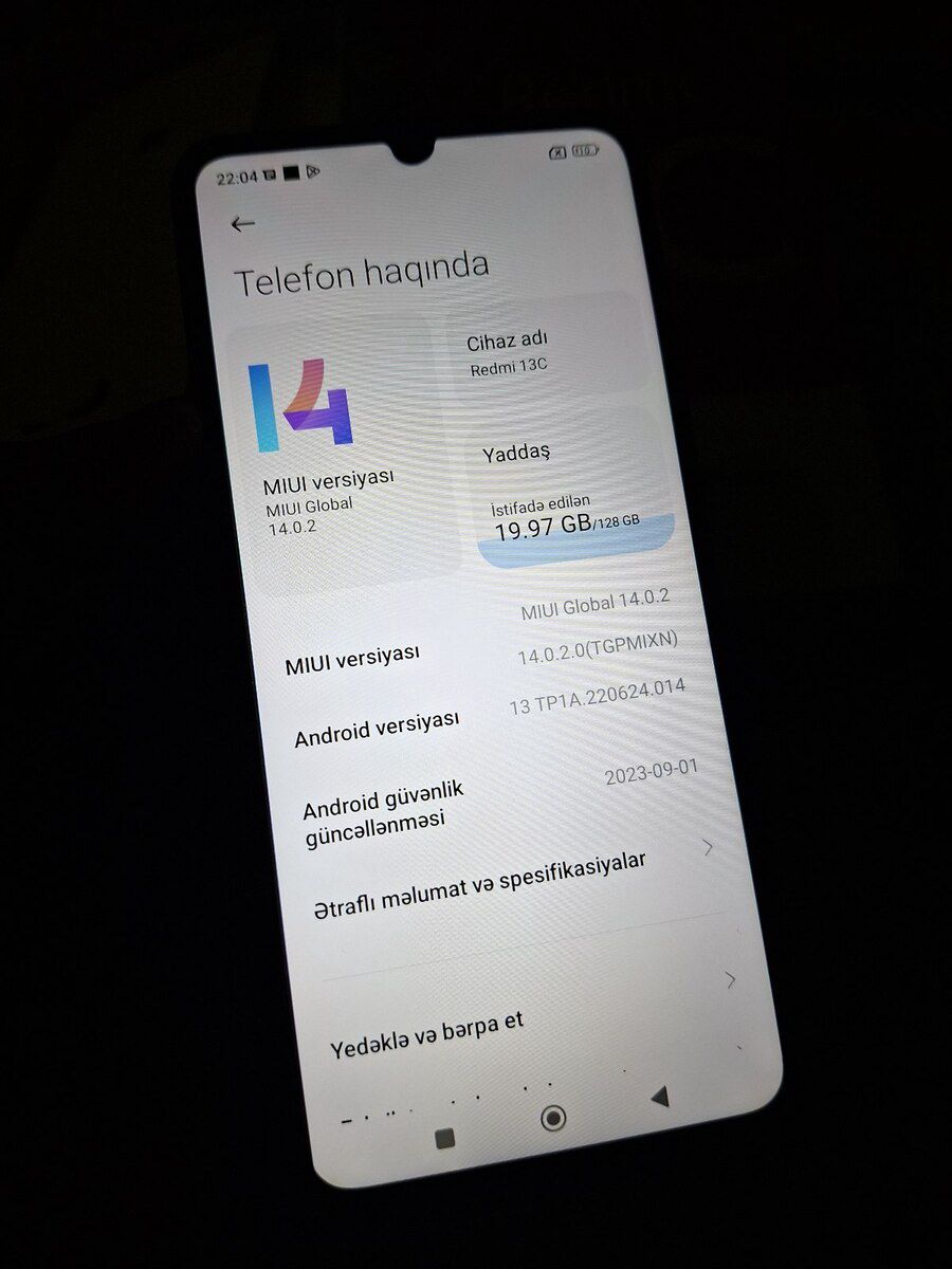 Xiaomi Redmi 13 5G Hawaiian Blue 128GB/8GB — Mallar, Bakı (7)