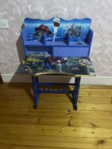 Uşaq üçün Spider-Man temalı yazı masası. Masa mavi rəngli karkasa — Furniture