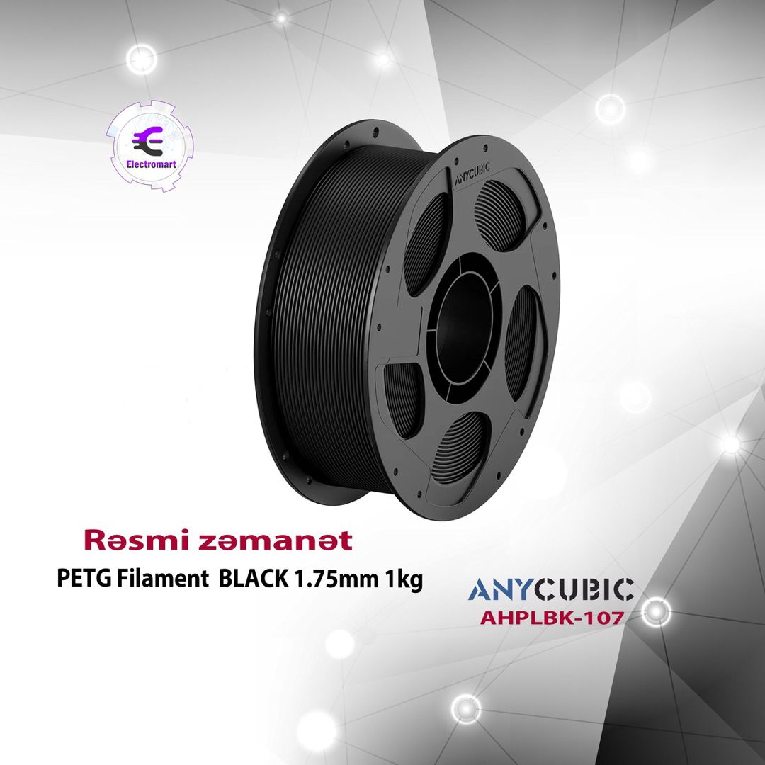 Anycubic PLA Filament BLACK 1.75mm 1kg AHPLBK-107 — Biznes və avadanlıq, Bakı