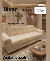 Divan – açılan bazalı model - Ölçü: 210 sm - Açılan mexanizm: yatak — Mallar