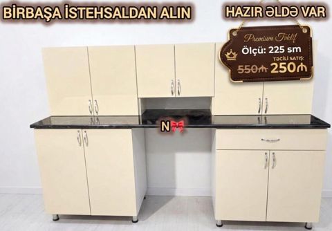 Satılır: *BİRBAŞA İSTEHSALDAN mətbəx mebeli* Qeyd: Yazılan qiymət — Mətbəx mebeli