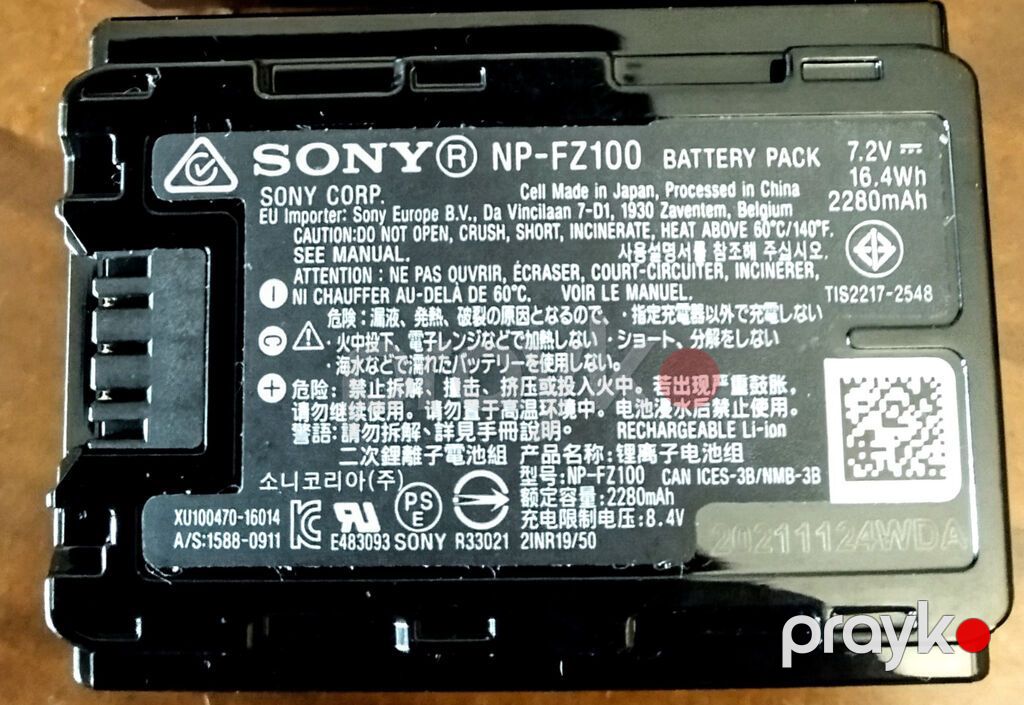 Sony NP-FZ100 InfoLITHIUM Z batareya paketi - Orijinal Sony Li-ion — Elektronika, Bakı (2)