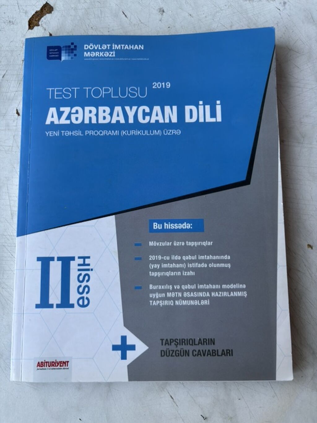 Məhsul: “Azərbaycan dili – Test Toplusu, II hissə (2019)” Nəşriyyat — Kitablar və jurnallar, Bakı