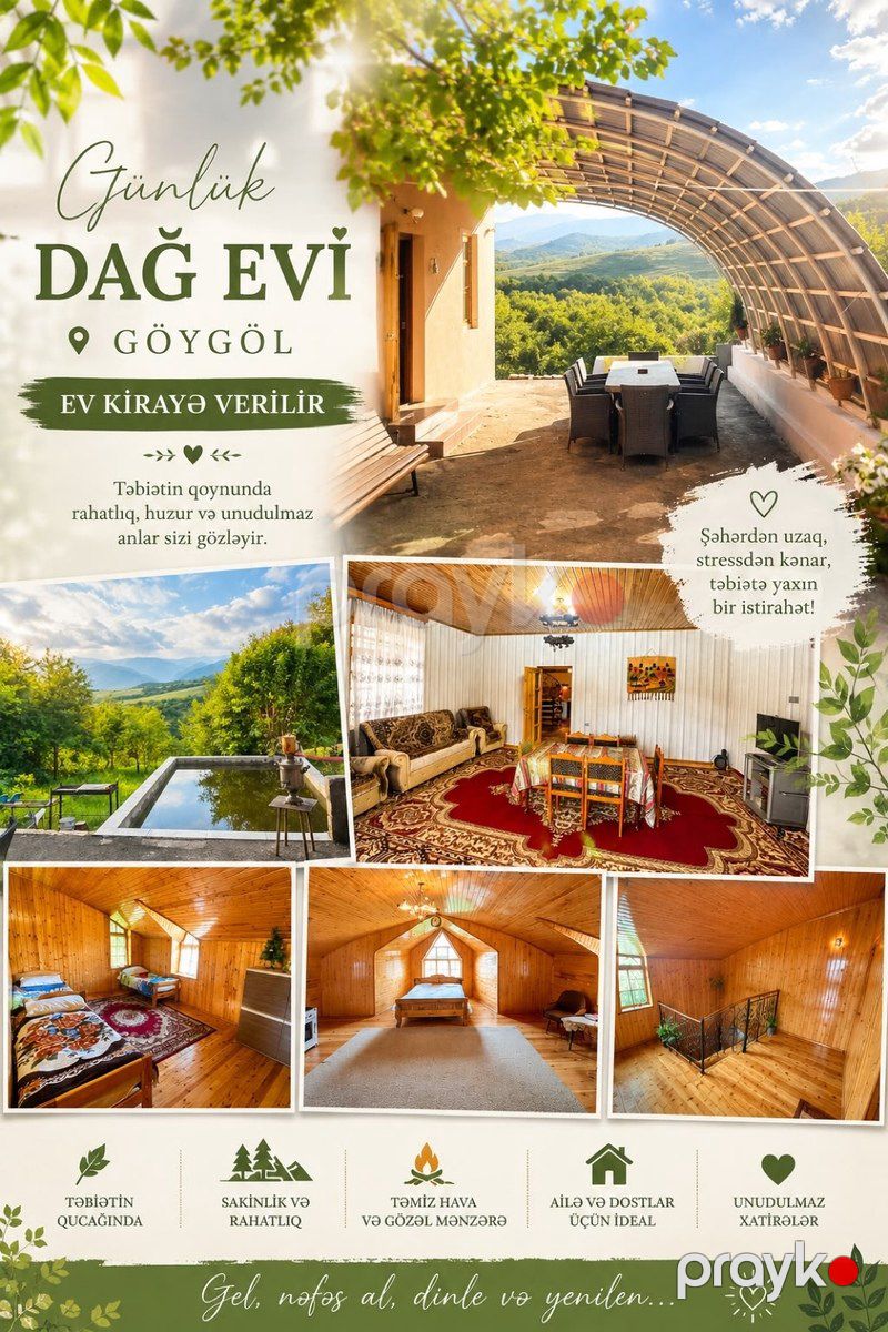 Bağ evi kirayə verilir, Şəhriyar kəndi — Ev, villa, Göygöl (2)