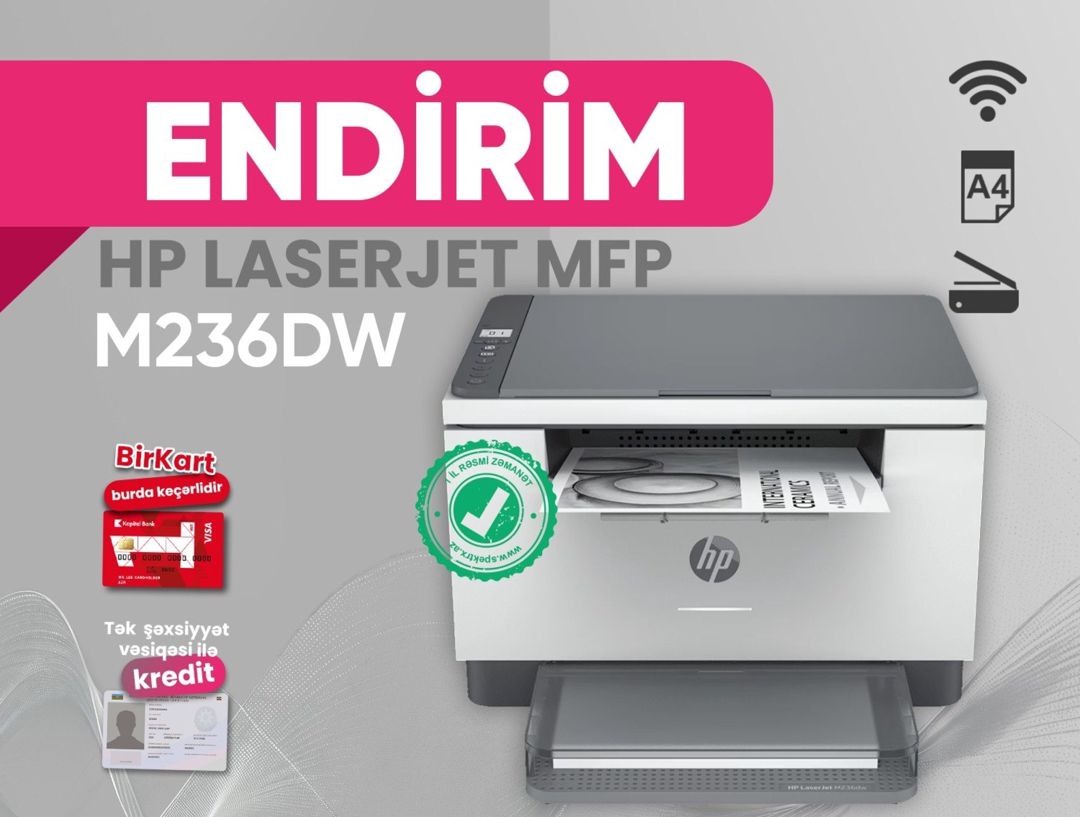 Printer HP LaserJet MFP M236dw (9YF95A) — Elektronika, Bakı