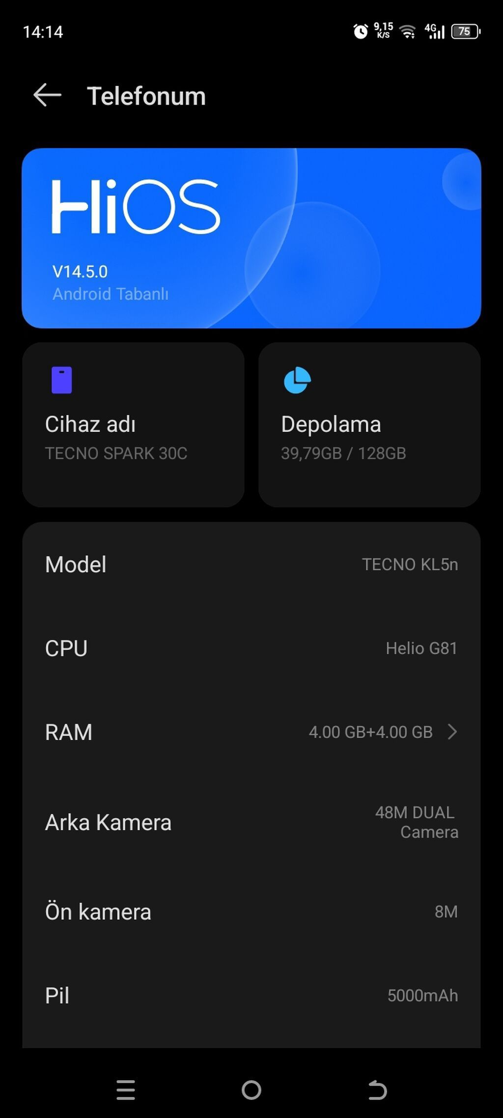 Tecno Spark 30C, 128 GB, rəng - Qara, Sensor — Tecno, Şəki (4)