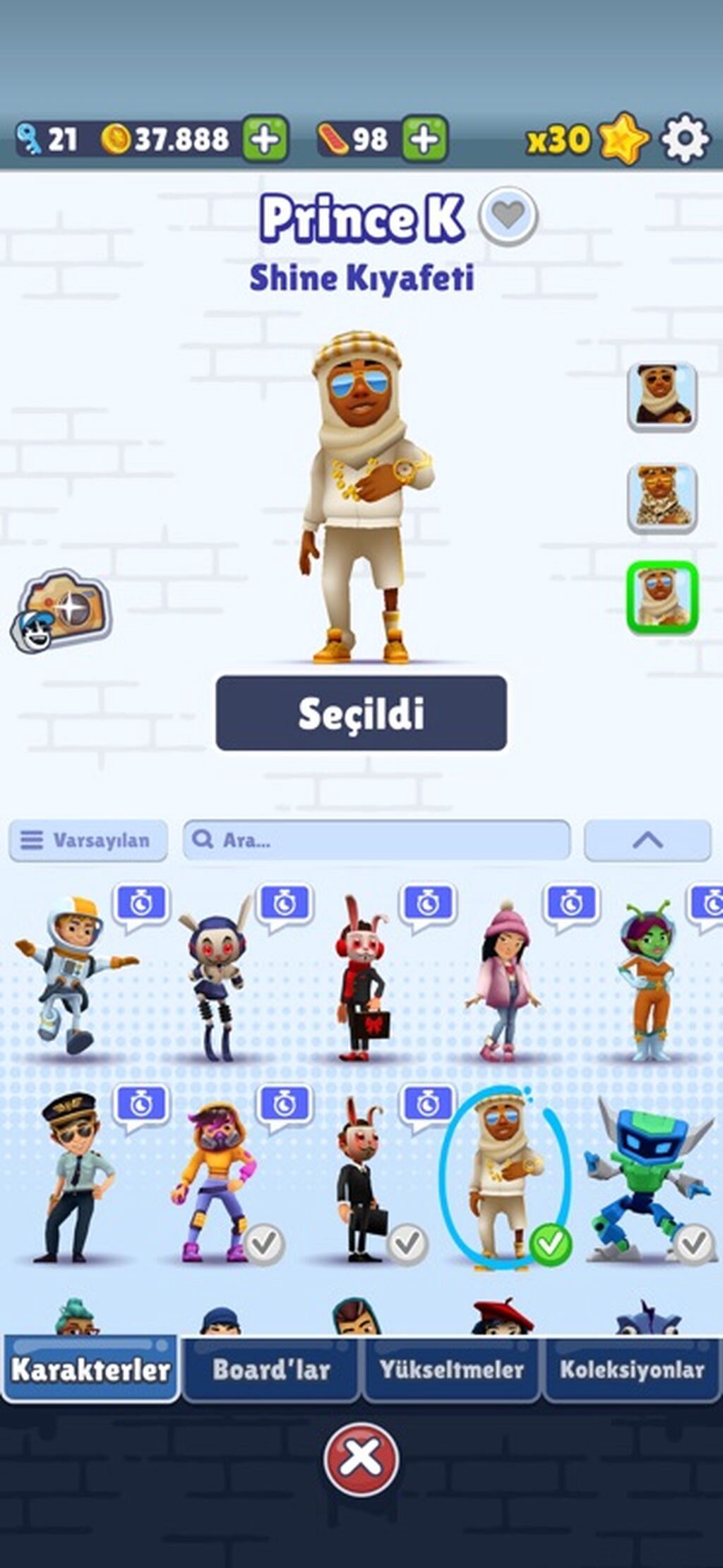 Subway Surfers hesabı – Prince K (Shine Kıyafeti) + geniş kolleksiya — Elektronika, Mehdiabad (3)