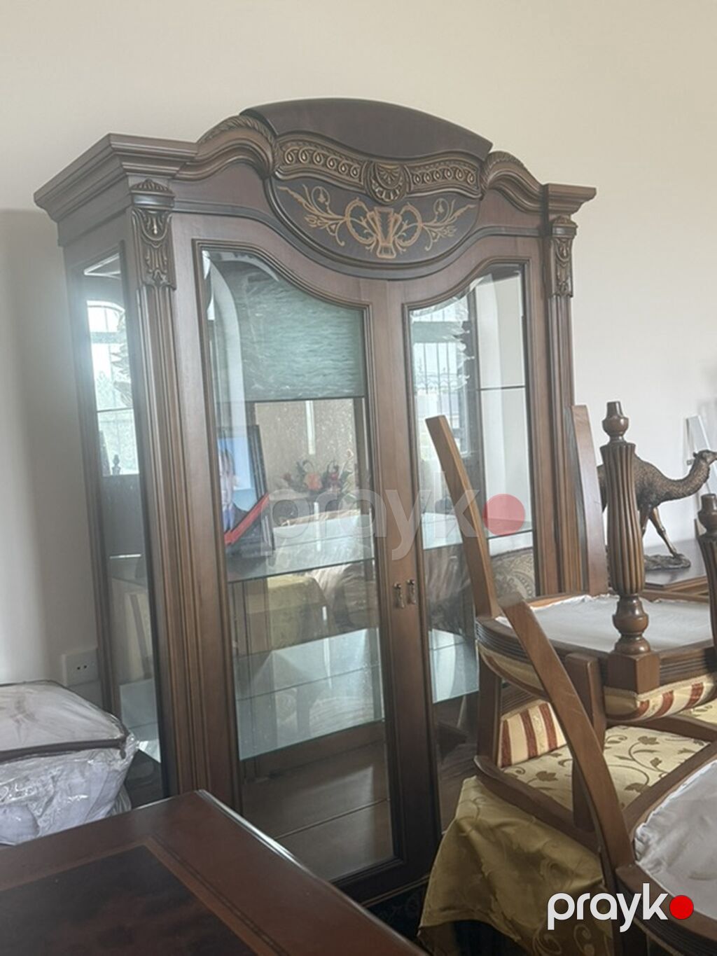 Klassik üslubda qonaq otağı üçün vitrin və bufet-drezuar dəsti — Mebel, Bakı (2)