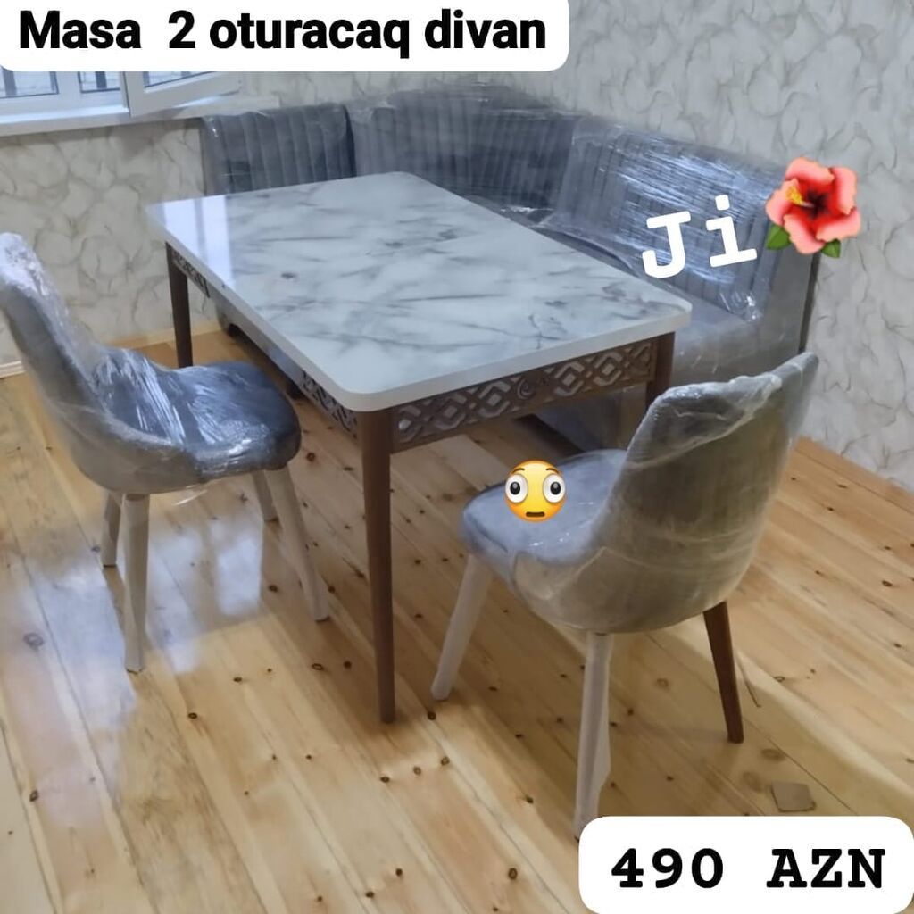 Mətbəx/qonaq otağı üçün dəstlər və uşaq otağı mebeli: - Masa + 4 — Mebel, Bakı (2)