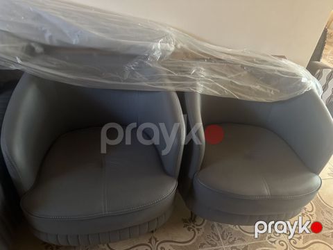 Dəri görkəmli yumşaq mebel dəsti – 1 ədəd divan + 2 ədəd kreslo -