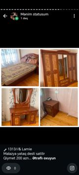 Malayziya yataq otağı mebel dəsti (çarpayı, qarderob, makiyaj masası, tumba) — Xanım — Furniture
