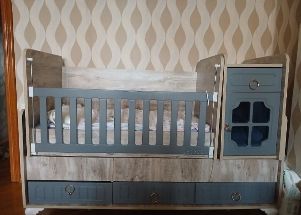Uşaq beşiyi – körpə üçün funksional kombi model - Material: ağac — Mebel, Bakı