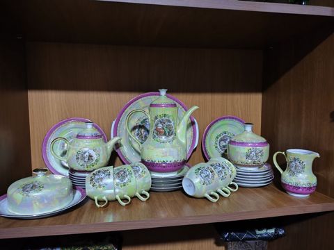 Çay dəsti, rəng - Sarı, Farfor