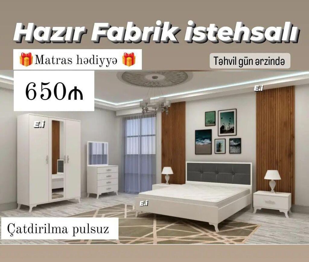 Yataq otağı mebel dəsti – fabrik istehsalı, hazır model. Dəst — Mebel, Mehdiabad