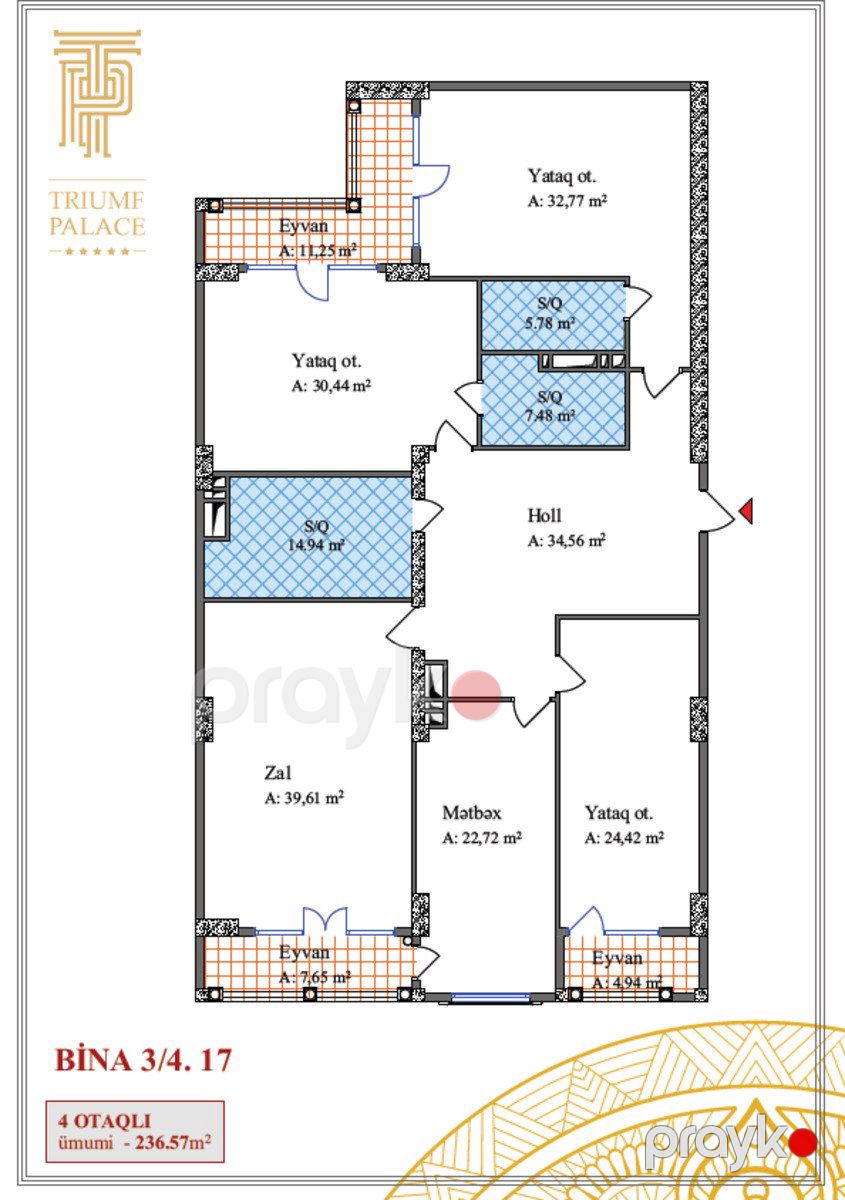 Satılır 4 otaqlı yeni tikili 236 m² — Mənzil, Bakı (11)