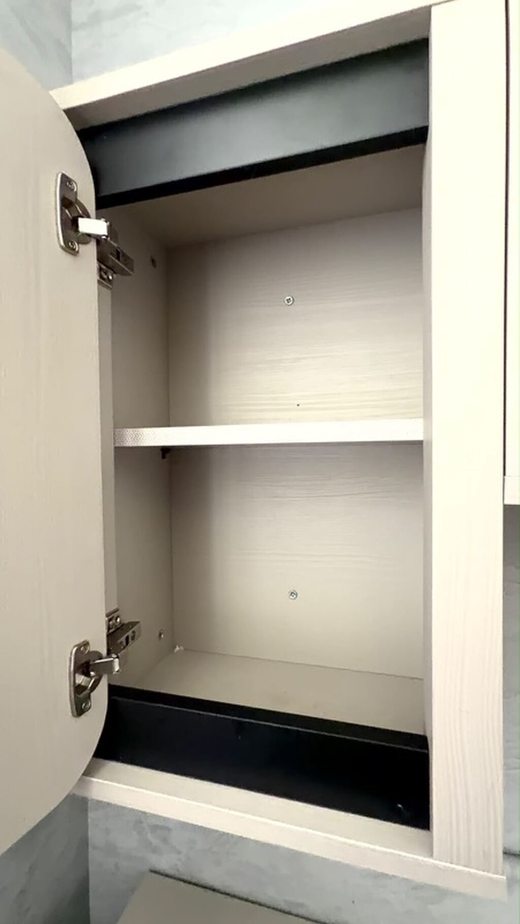 Minimalist iş masası və üst divar rəfi dəsti - Rəng: açıq bej (ağac — Mebel, Bakı (5)