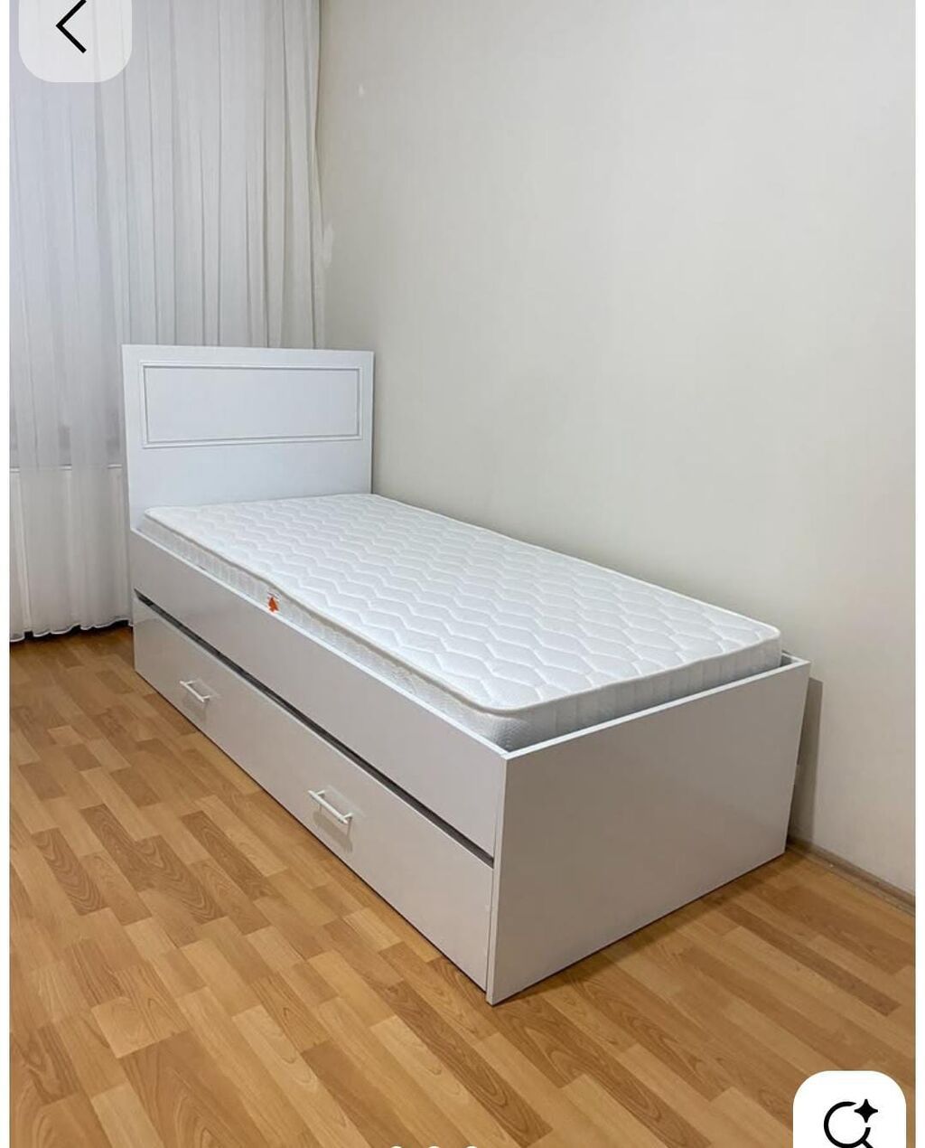 Tək nəfərlik çarpayı, bazalı, matrasla, siyirməli