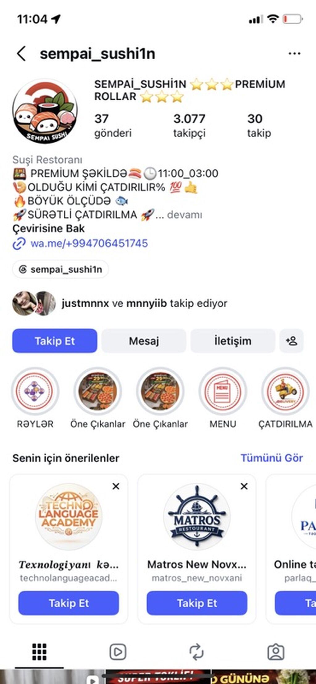 Satılır: Hazır suşi biznes paketi Tərkib: - 2 aktiv suşi Instagram — Hazır biznes, Bakı (2)