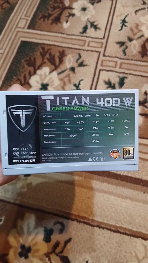 Titan 400W Green Power PC güc ləti (PSU) — 80+