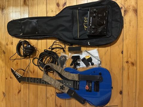 Elektrik gitara dəsti - Jackson mavi elektrik gitara