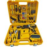 Drel-şurupaçan alət dəsti, akkumulyatorlu, çemodanlı — Various tool sets