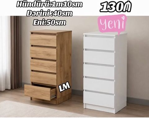 5 çekmecəli şkaf/konsol Ölçülər: - Hündürlük: 1 m 10 sm - Dərinlik — Bakı
