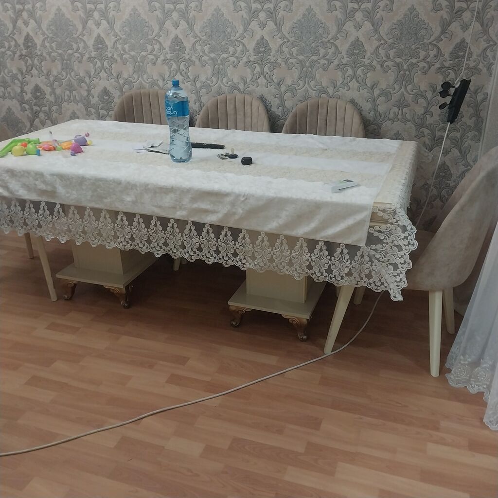 Qonaq otağı üçün, Yeni, Açılmayan, Dördbucaq masa, 6 stul — Mebel, Bakı