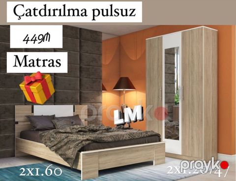 Yataq otağı dəsti - Komplektə daxildir: iki nəfərlik çarpayı və 3 — Digah
