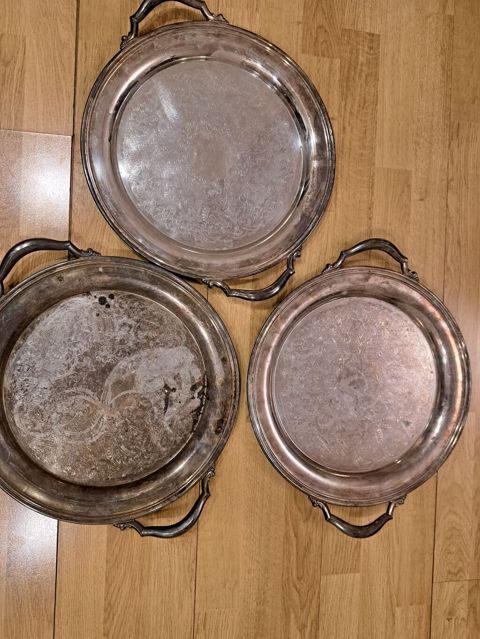 Oneida USA markalı metal serving tray dəsti (3 ədəd)