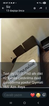 Yataq dəsti: taxt və 2 tumba - Taxt ölçüsü: 200 x 160 sm - Alt — Mebel