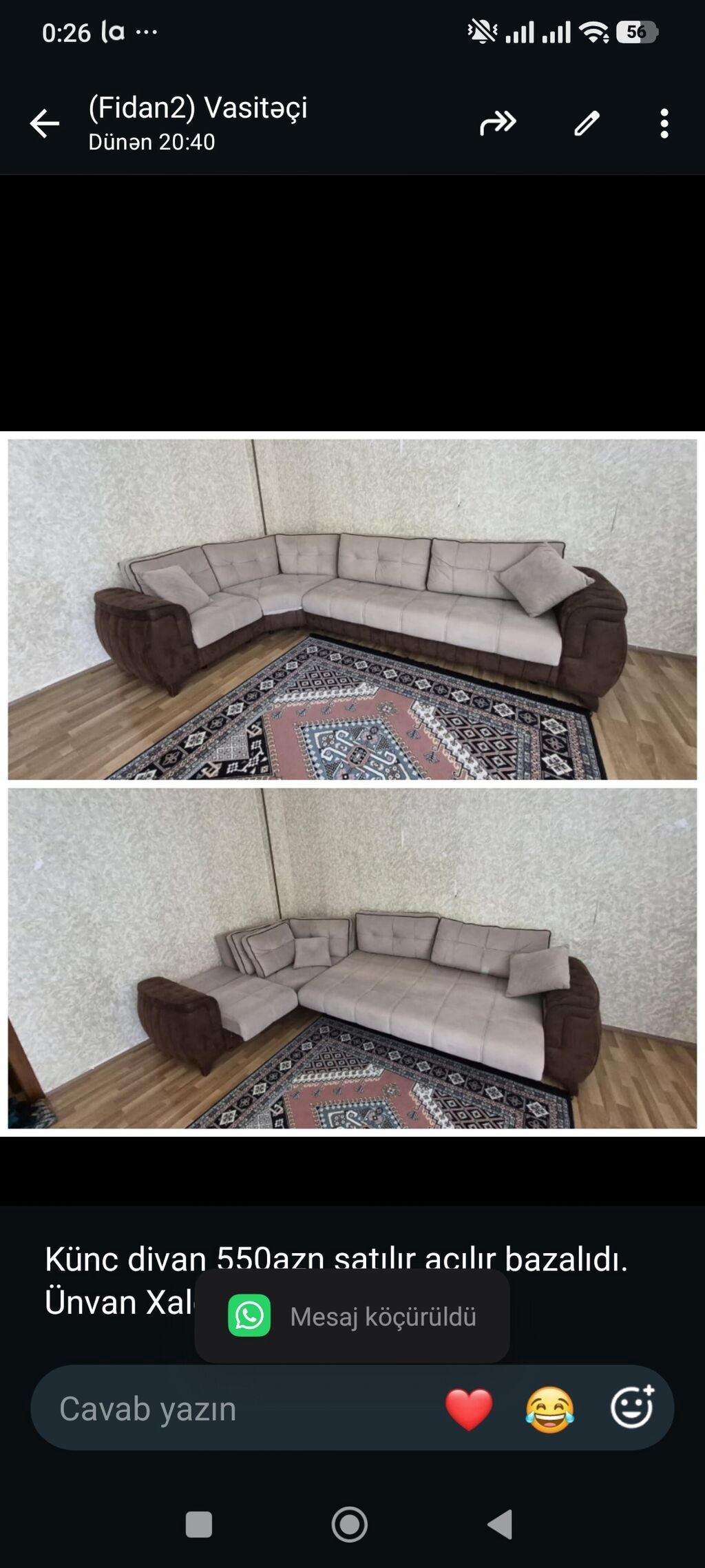 Künc divan 550azn satılır açılır bazalıdı. Ünvan Xalqlar (fidan 2) — Mebel, Bakı