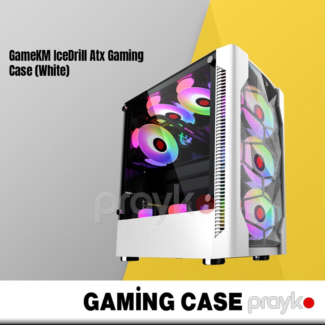 Gaming Case "GameKM IceDrill Atx (White)" — Elektronika, Bakı (2)