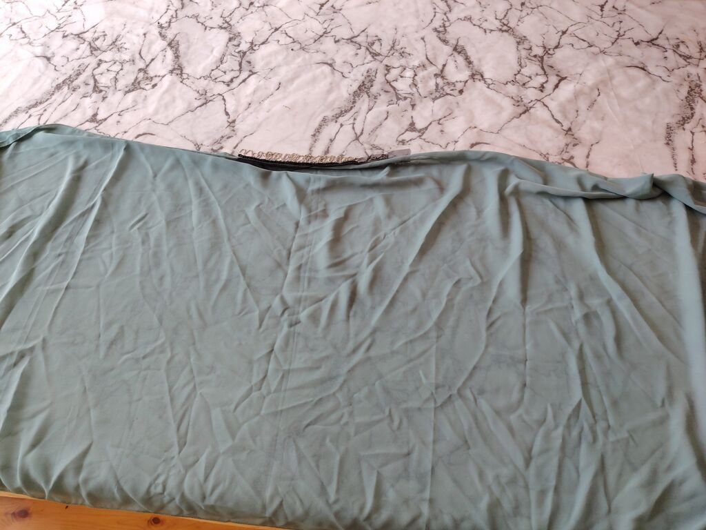 Açıq mavi rəngdə yüngül şifon örtü/parça. - Material: nazik, axıcı — Parçalar, Gəncə (2)