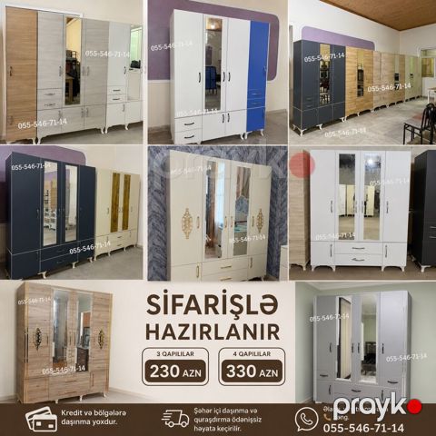 Yeni, 3 qapılı, Siyirməli, Açılan, Düz dolab — Mehdiabad