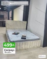 Çarpayı – 160×200 sm - Yumşaq başlıq və korpusla modern dizayn - Rəng — Mebel