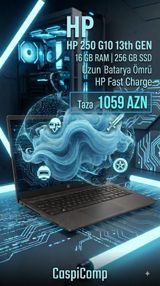 HP 250 G10 (13th Gen) noutbuk - Prosessor: Intel 13-cü nəsil - — CaspiComp