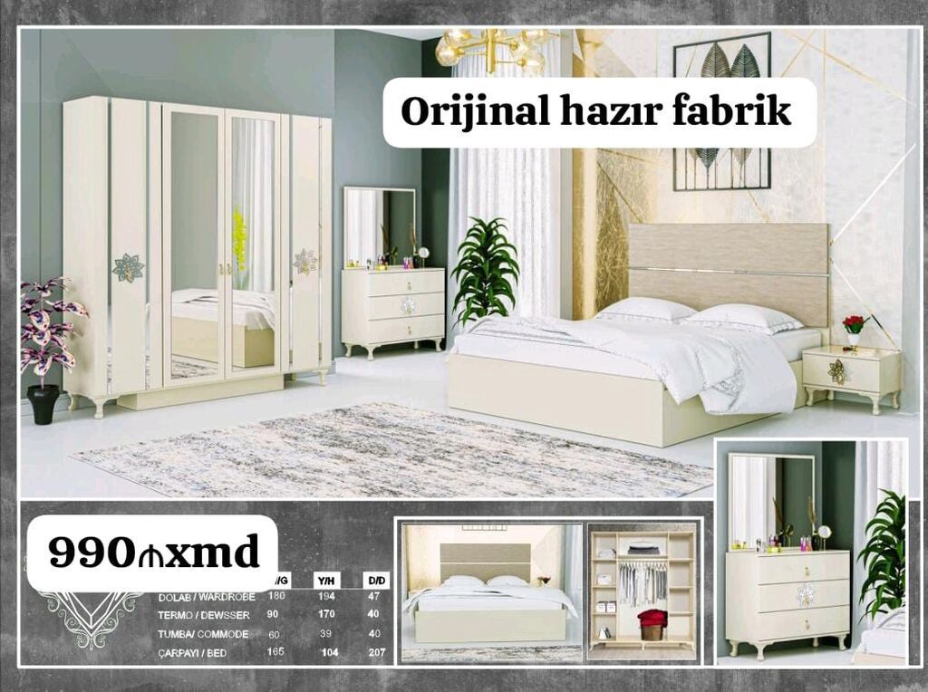 Yataq otağı mebel dəsti – “Orijinal hazır fabrik” Dəst tərkibi və