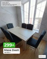 Məhsul: Masa Dəsti - Ölçü: 90×160 sm - Stul sayı: 6 ədəd - Mexanizm — Mebel