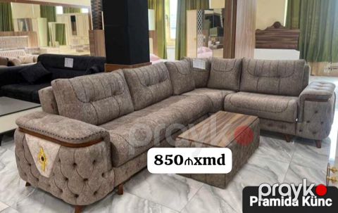 Model: Pramida Künc - Künc divan dəsti, L formalı - Rəng: boz-qəhvəyi — Sumqayıt