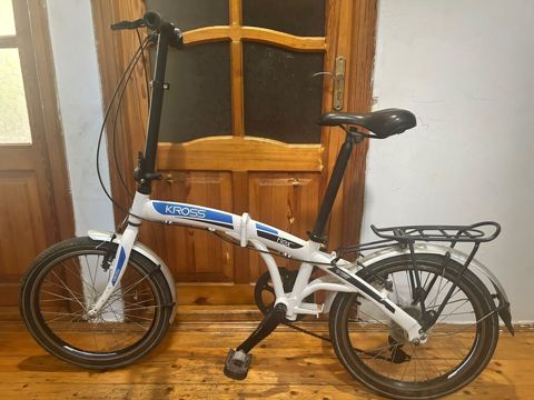 KROSS Flex qatlanan velosiped - 20 düymlük, ağ-göy — Bakı