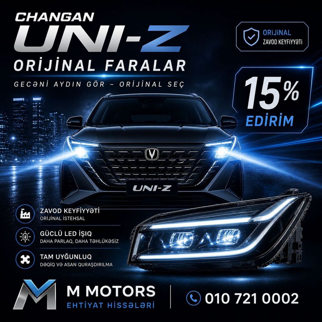 Changan Uni-Z ehtiyat hissələri - orijinal — Ehtiyat hissələri, Bakı