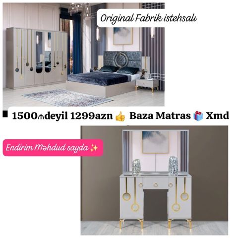 Yataq otağı dəsti – Original fabrik istehsalı Dəst tərkibi: - 4 — ucuz.mebel