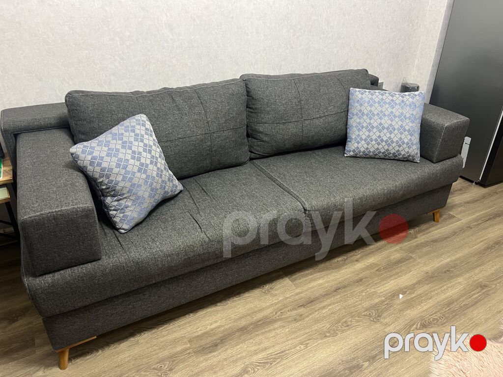 Mebel: 3 yerlik divan - Rəng: Tünd boz (neytral, istənilən interyerə — Mebel, Bakı (2)