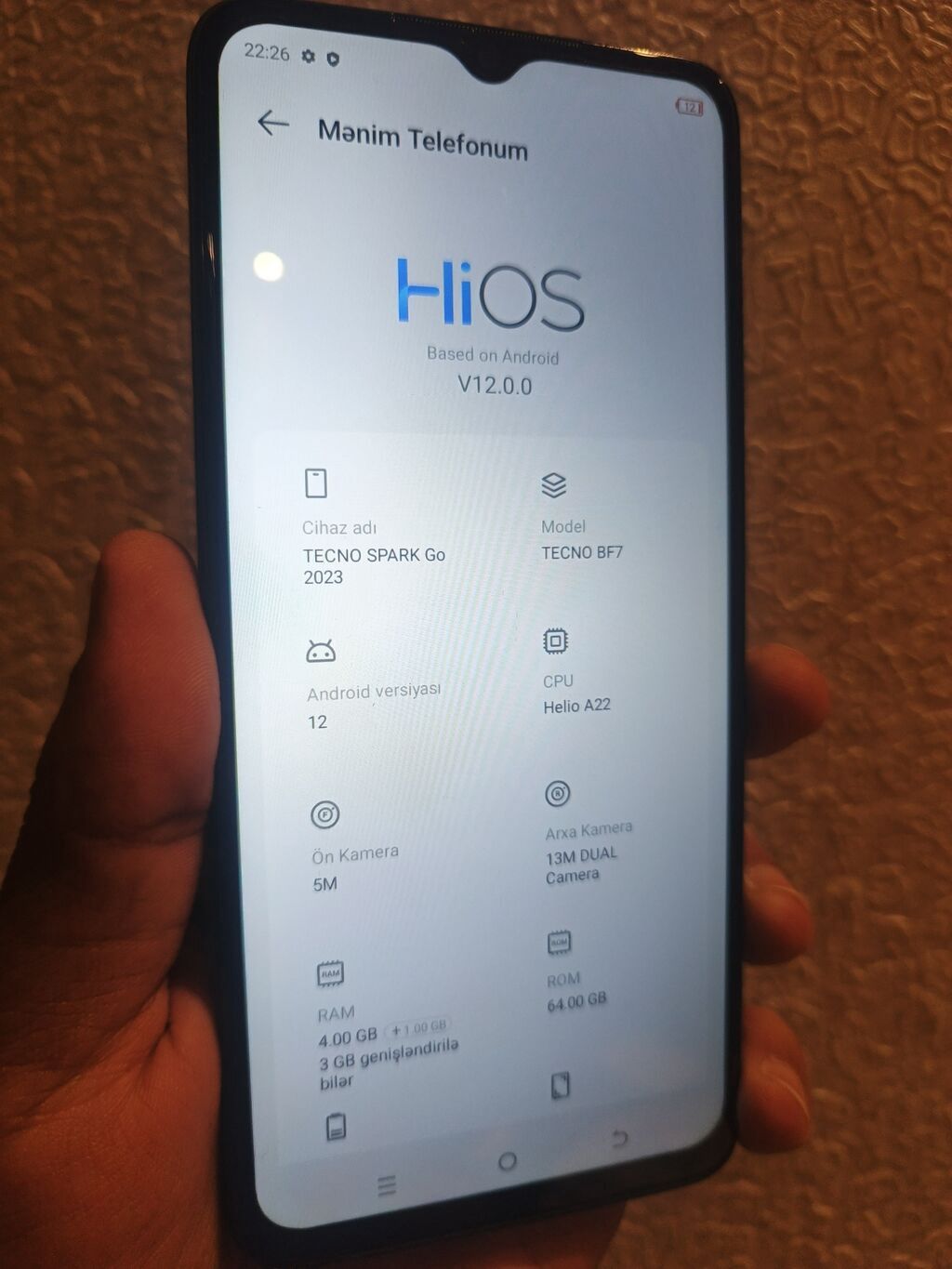 TECNO Spark Go 2023, 64 GB, Mavi rəng